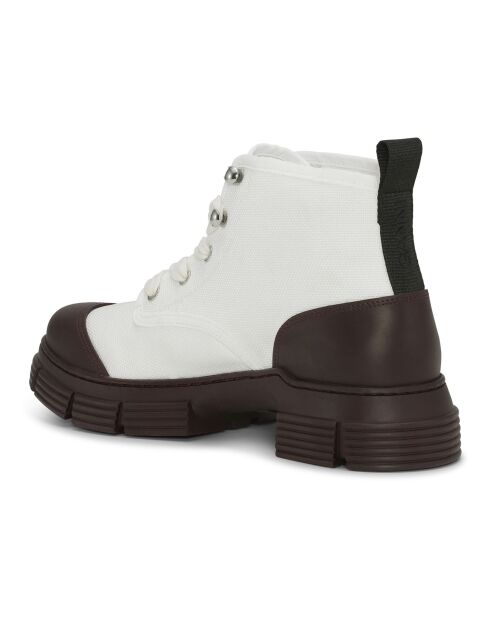 Boots à Lacets en Matières Recyclées écru