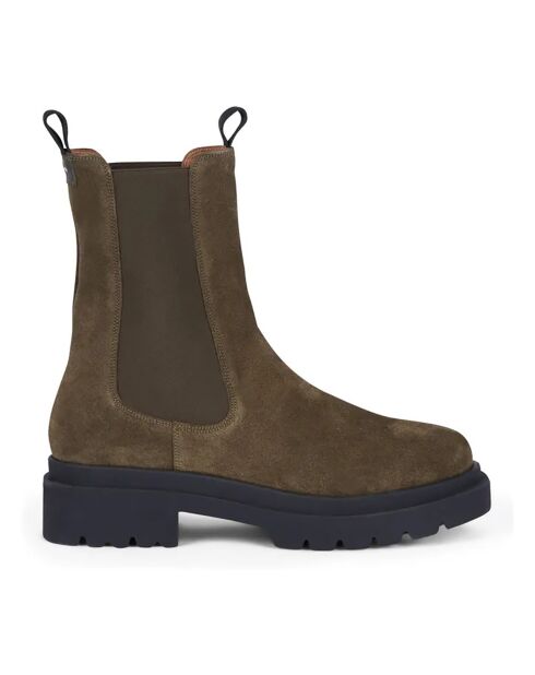 Chelsea boots en Cuir Senia olive