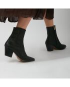 Boots en Cuir Tejas noires - Talon 5 cm