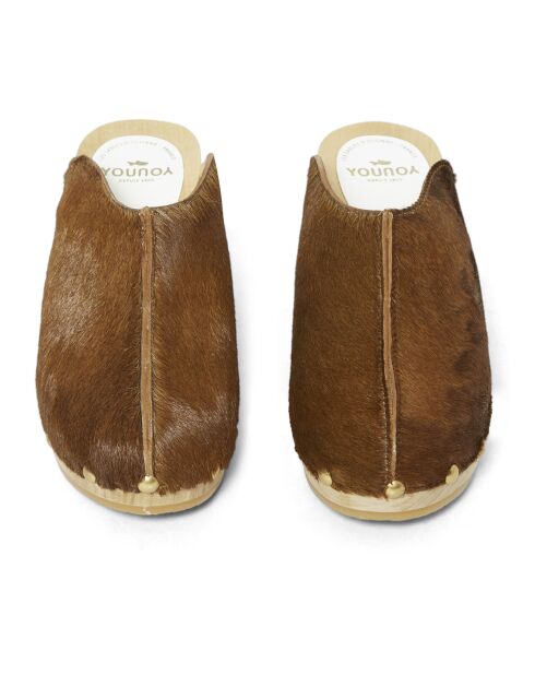 Sabots en Cuir Yanaki caramel - Talon 7.5 cm