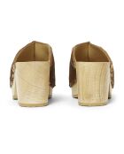 Sabots en Cuir Yanaki caramel - Talon 7.5 cm