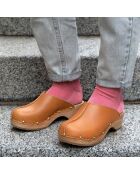 Sabots en Cuir Yssa camel - Talon 4.5 cm