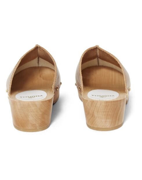 Sabots en Cuir Yssa camel - Talon 4.5 cm