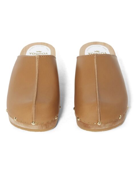 Sabots en Cuir Yssa camel - Talon 4.5 cm