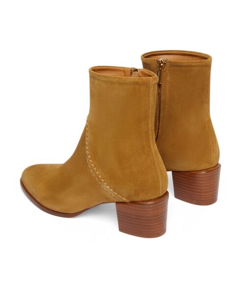 Bottines en Cuir Suede 45MM ocre