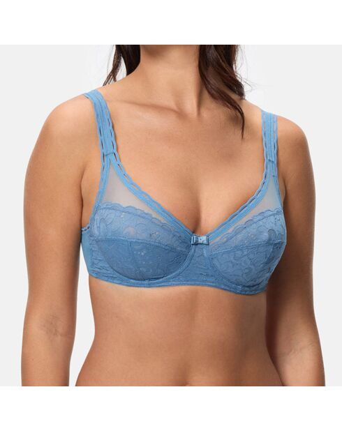 Soutien-gorge avec armatures Coeur Croisé Feminin Dentelle bleu