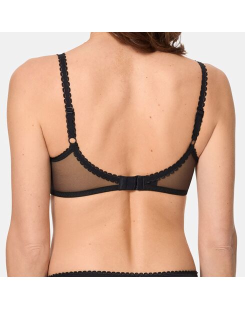 Flower Elegance schwarzer BH ohne Bügel