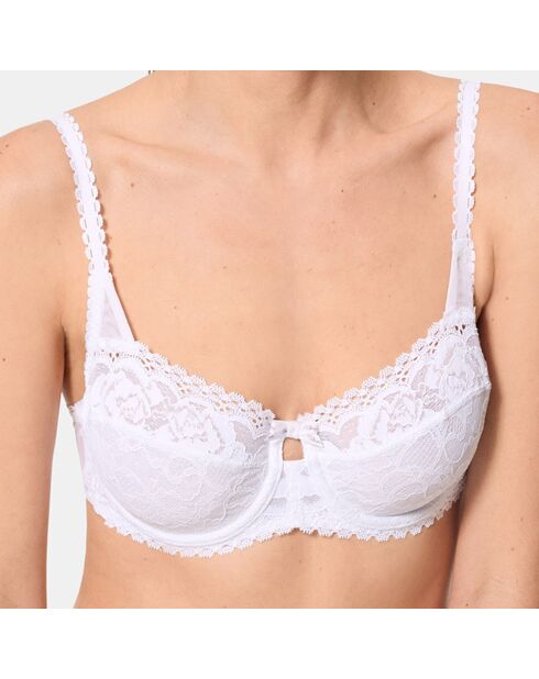 Soutien-gorge balconnet Flower Elegance blanc