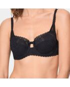 Soutien-gorge balconnet  Flower Elegance noir