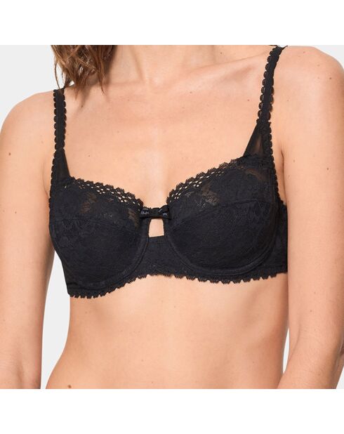 Soutien-gorge balconnet  Flower Elegance noir