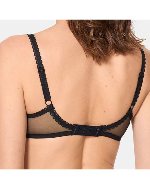 Soutien-gorge balconnet  Flower Elegance noir