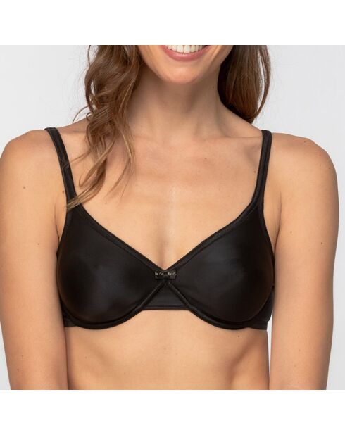 Soutien-gorge avec armatures Micro Support effet satiné noir