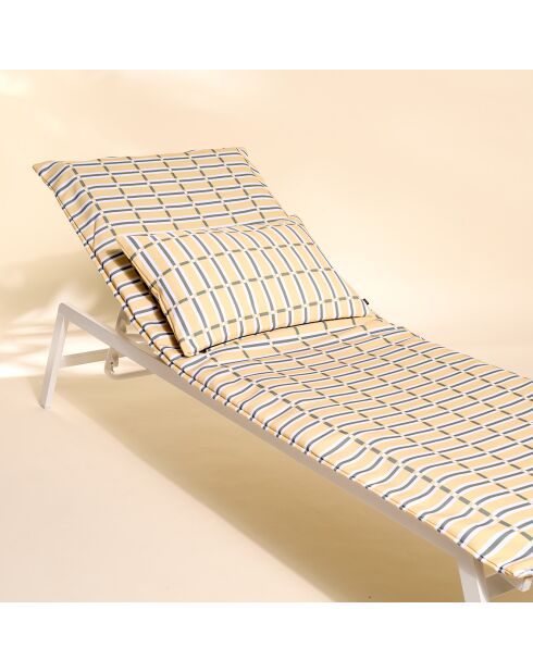 Housse de bain de soleil Madera paille - 70x190 cm