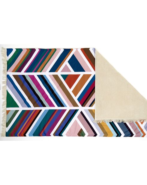 Drap de plage Kikoy maya prusse - 90X170 cm