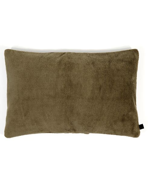 Housse de coussin en bouclette éponge St Tropez kaki - 40x60 cm