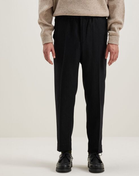 Pantalon Stanford rayé noir