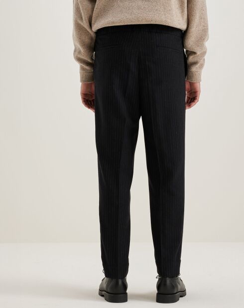 Pantalon Stanford rayé noir