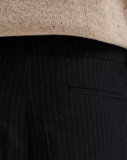 Pantalon Stanford rayé noir