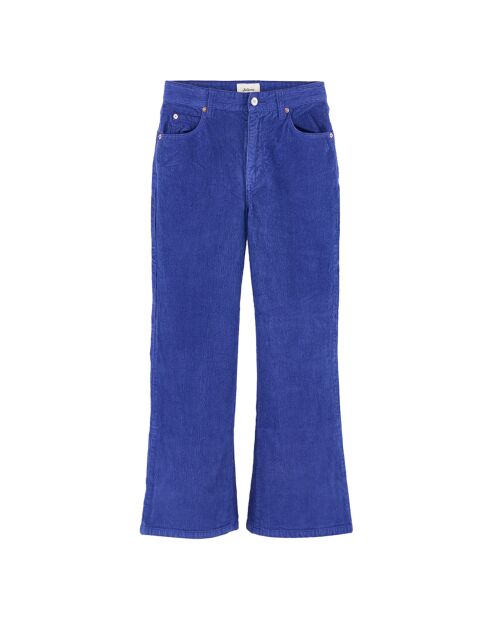 Pantalon en Velours milleraies Popies myosotis