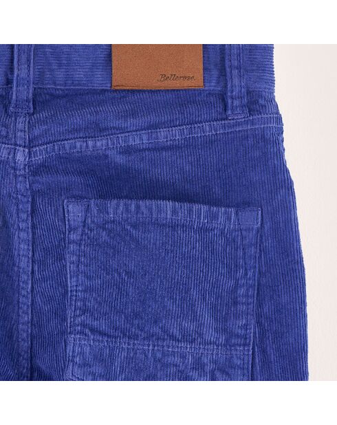 Pantalon en Velours milleraies Popies myosotis