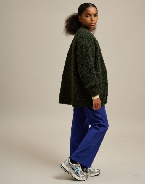 Pantalon en Velours milleraies Popies myosotis