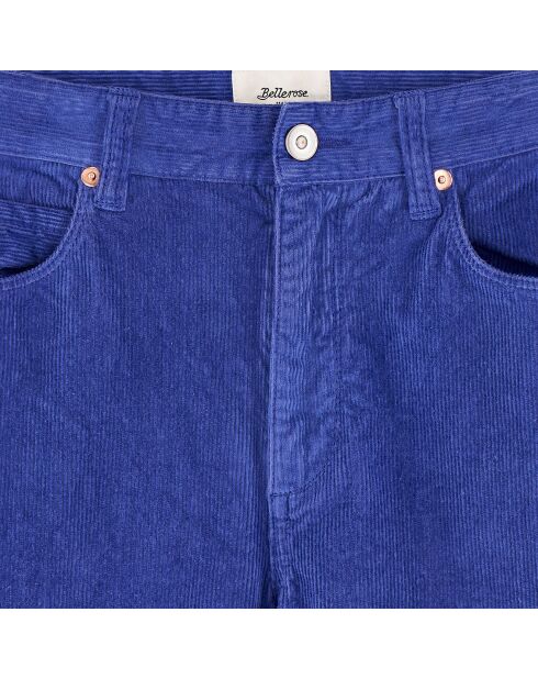 Pantalon en Velours milleraies Popies myosotis