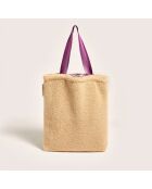 Sac en Fausse Fourrure Hecole oatmeal - 43x38x7 cm