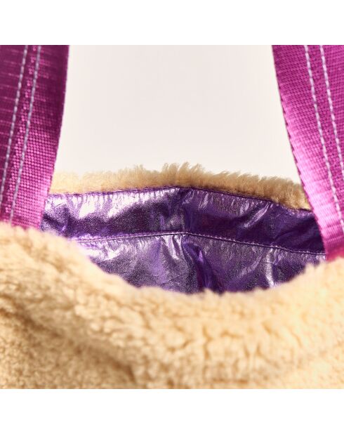 Sac en Fausse Fourrure Hecole oatmeal - 43x38x7 cm