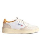 Baskets en Cuir Medalist Low blanc/beige/jaune moutarde