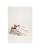 Baskets en Cuir Medalist Low blanc/beige/jaune moutarde