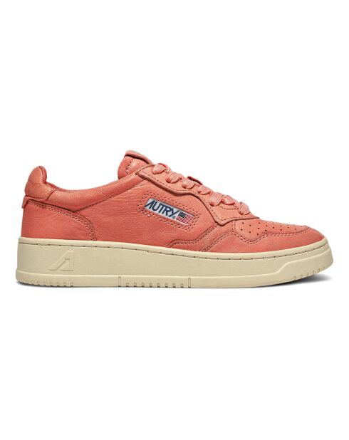 Baskets en Cuir de Chèvre Medalist Low corail