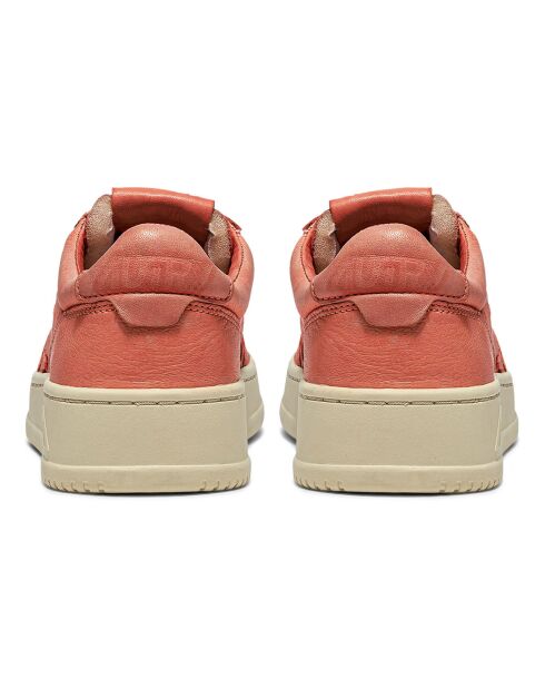 Baskets en Cuir de Chèvre Medalist Low corail