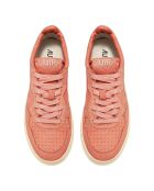 Baskets en Cuir de Chèvre Medalist Low corail