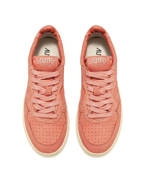 Baskets en Cuir de Chèvre Medalist Low corail
