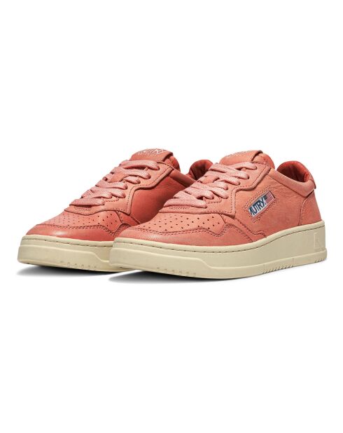 Baskets en Cuir de Chèvre Medalist Low corail