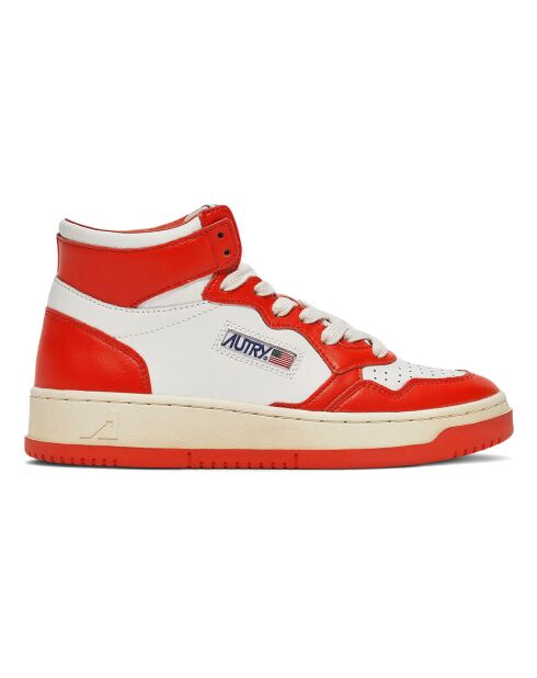 Baskets en Cuir Bicolore Medalist Mid orange
