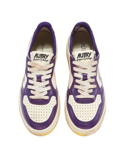 Baskets en Cuir Bicolore Super Vintage Low violettes