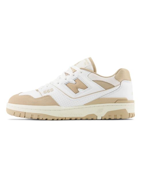 Sneakers 550 bianche/cammello