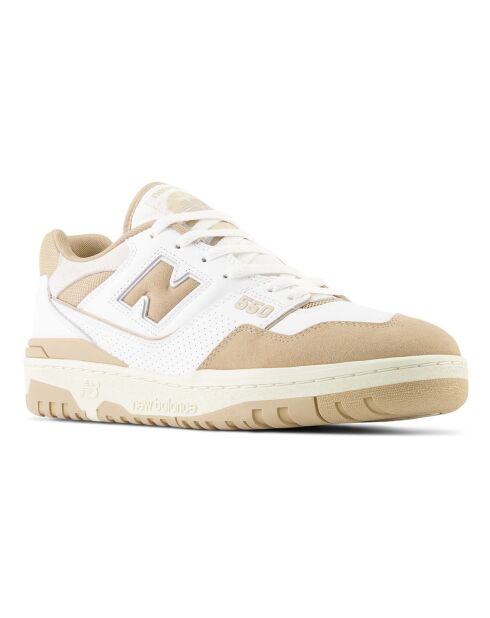 Sneakers 550 bianche/cammello