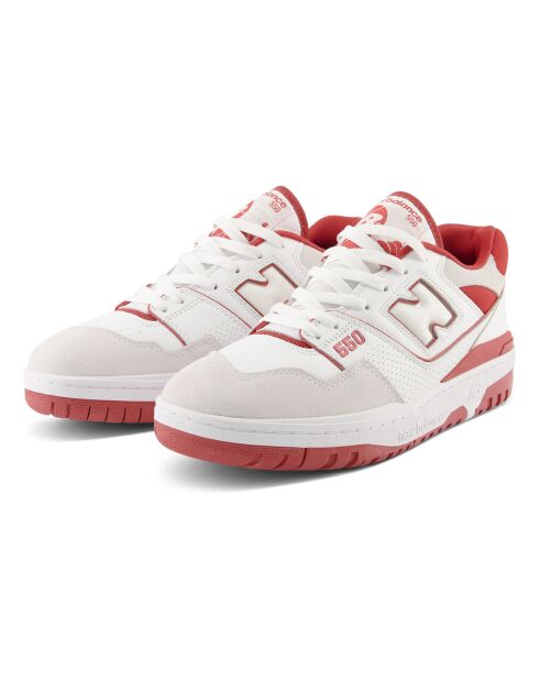 Baskets 550 blanc/rouge