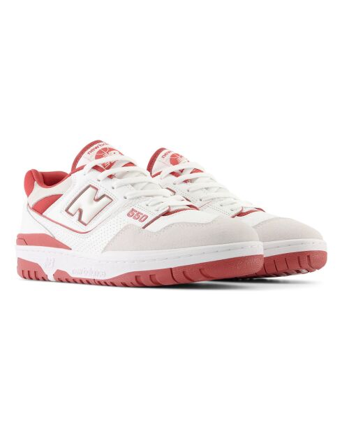 Baskets 550 blanc/rouge
