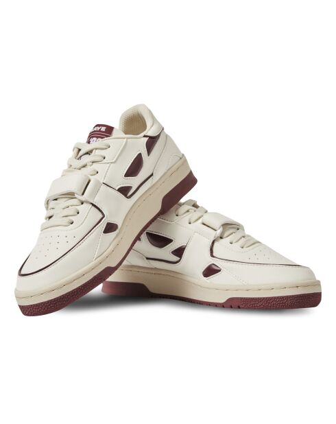 '92 Vegane Sneakers in Weiß/Burgunderrot