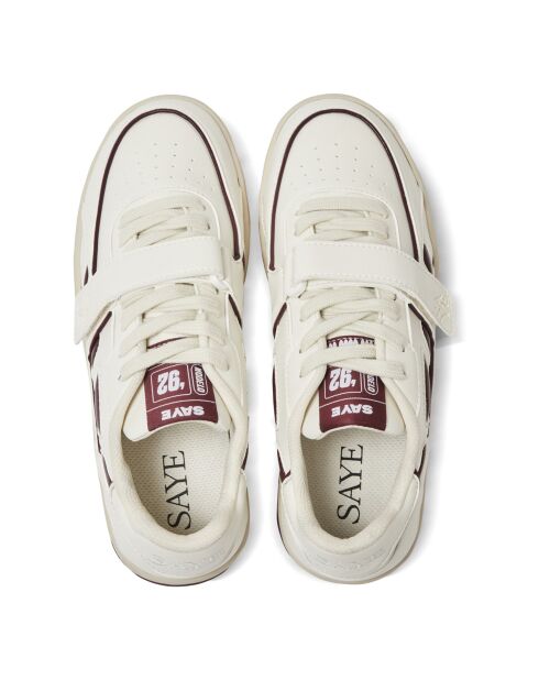 '92 Vegane Sneakers in Weiß/Burgunderrot