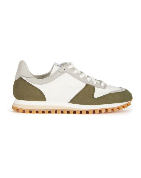 Baskets à Lacets Marathon Trail Vegan blanc/vert kaki