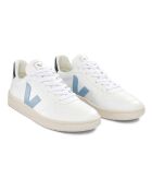 Baskets en Cuir V-10 CWL blanc/bleu ciel