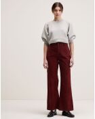 Pantalon flared en Velours côtelé Park grenat