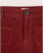 Pantalon flared en Velours côtelé Park grenat