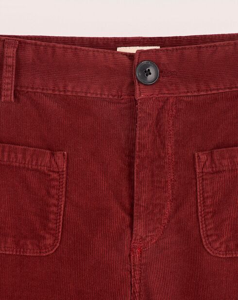 Pantalon flared en Velours côtelé Park grenat