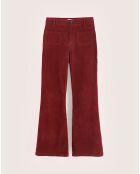 Pantalon flared en Velours côtelé Park grenat