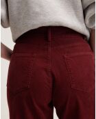 Pantalon flared en Velours côtelé Park grenat